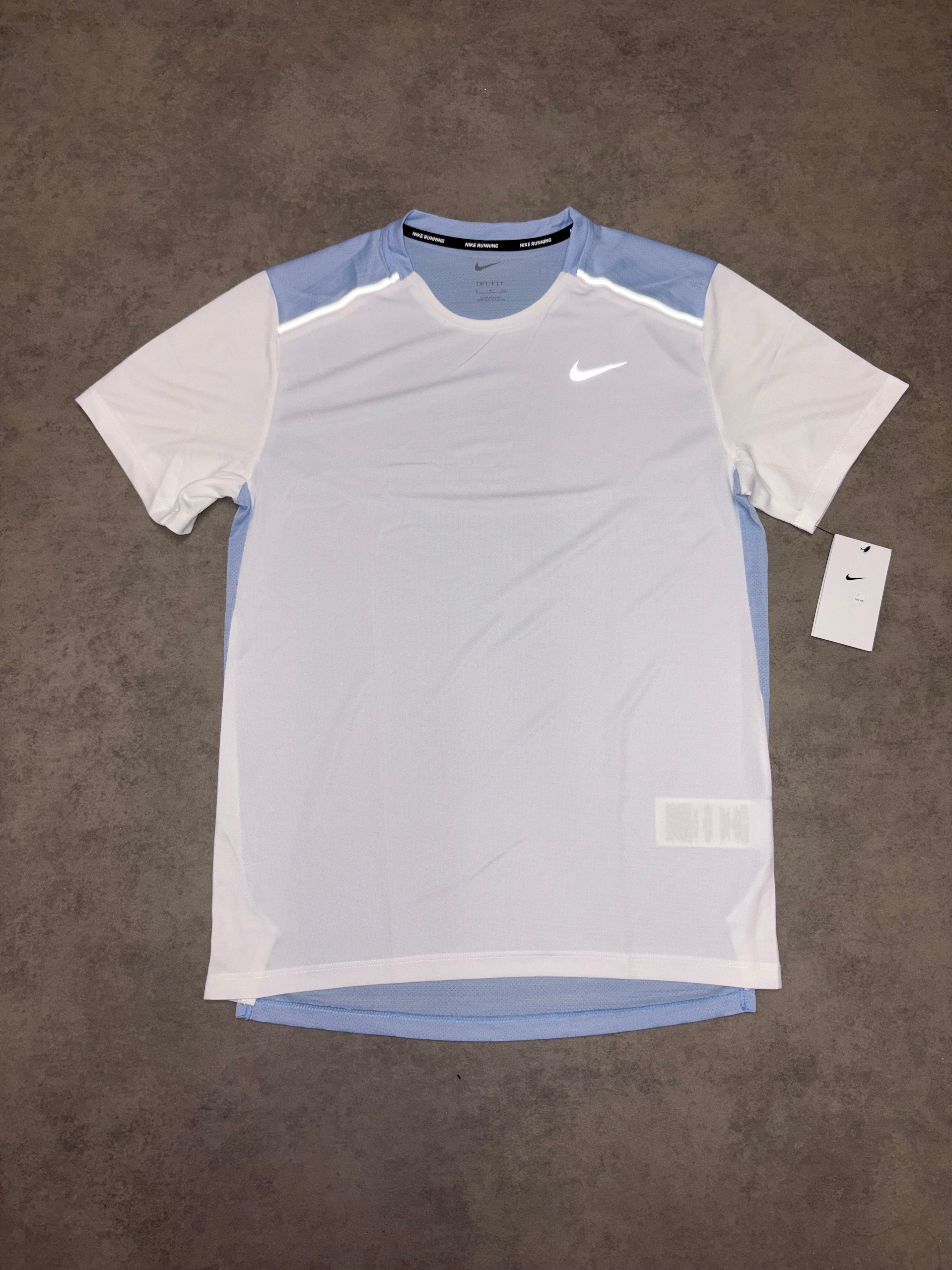 Nike Two Tone Miler Top - White & Blue