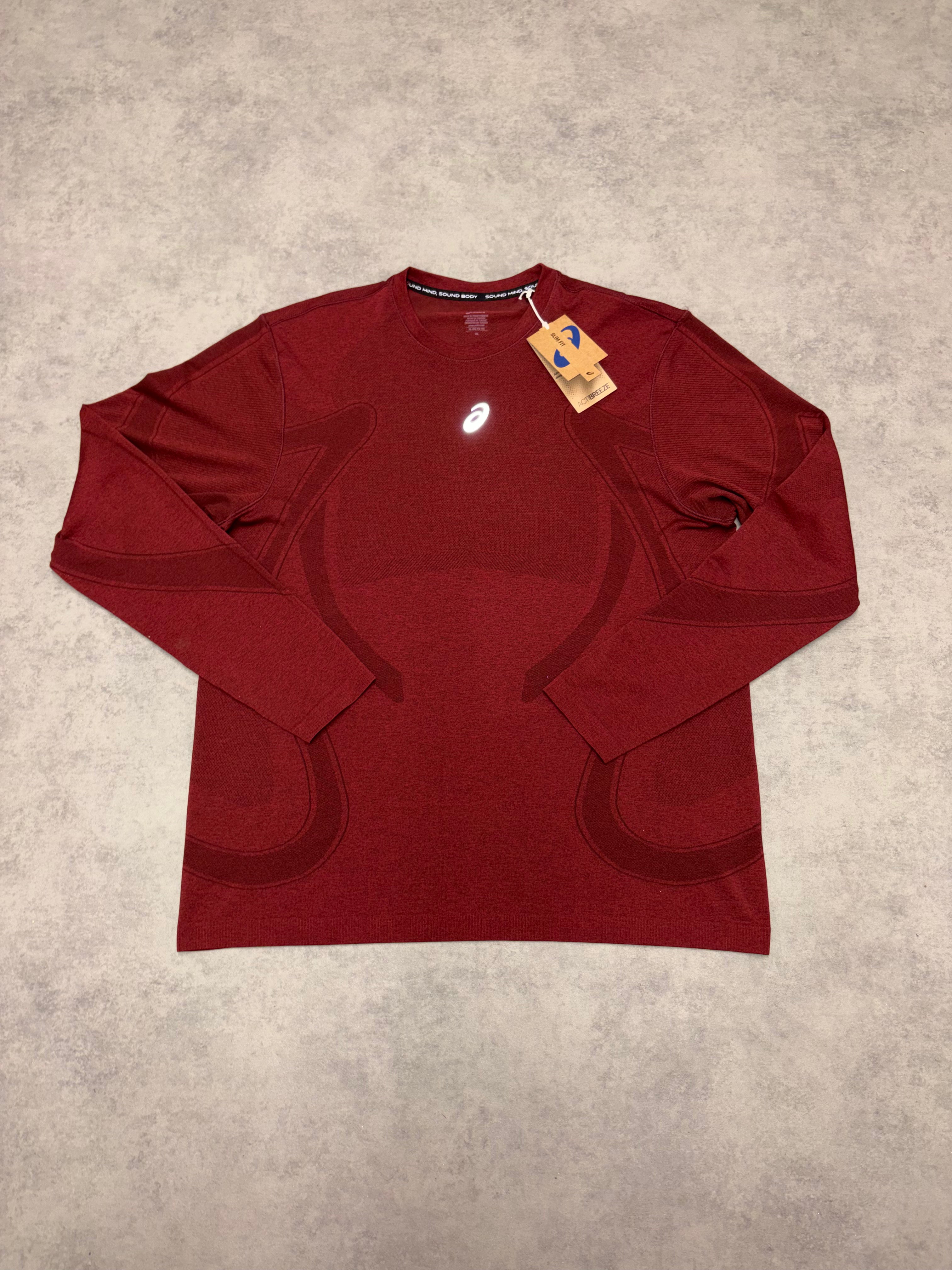 Asics LS Seamless Road Top - Dark Red Planet
